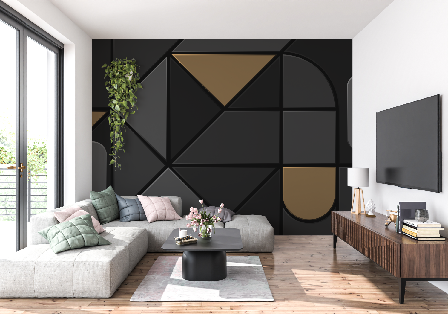 Modern Black Wallpaper | Murals Wallpaper