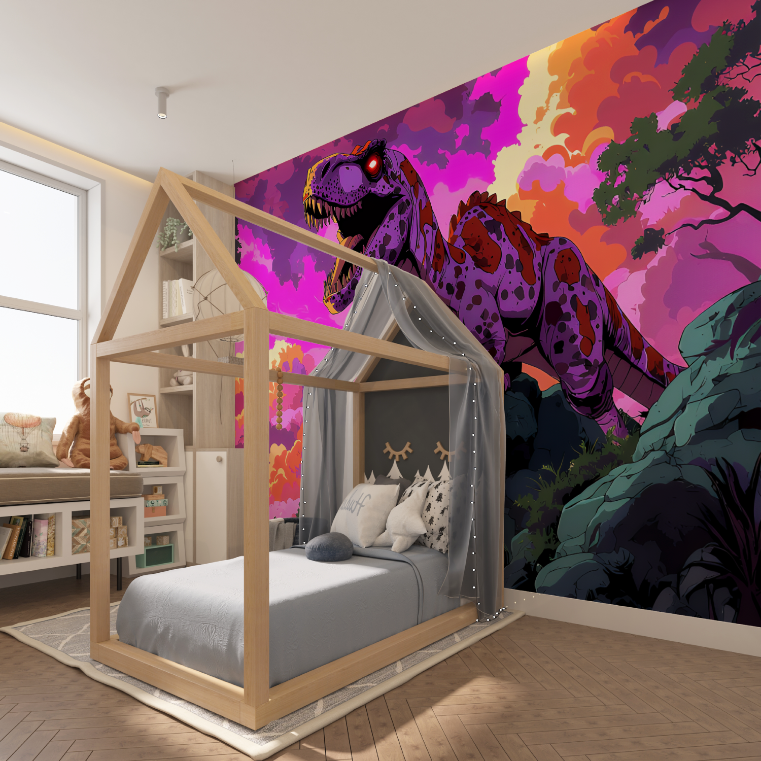 Cyberpunk Dinosaur Wallpaper | Murals Wallpaper