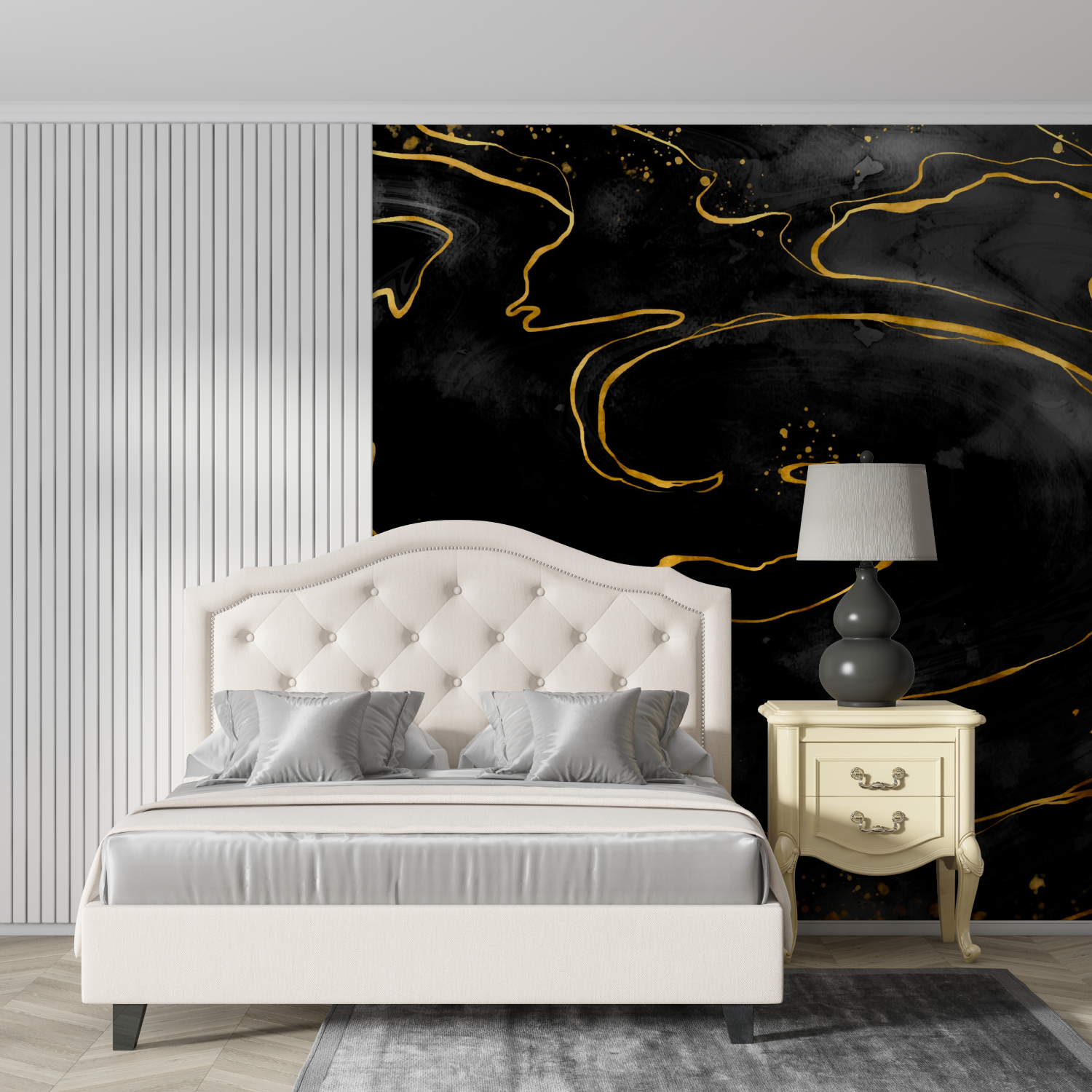 Gold and Black Wallpaper | Murals Wallpaper