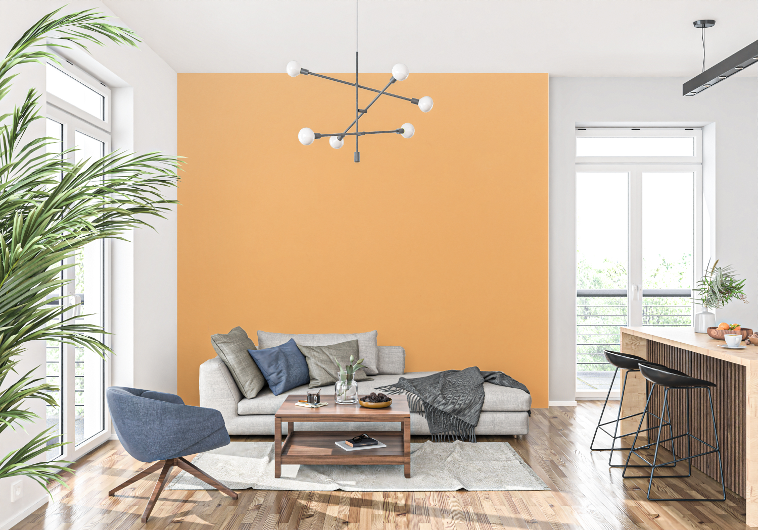 Bright Orange Wallpaper | Murals Wallpaper