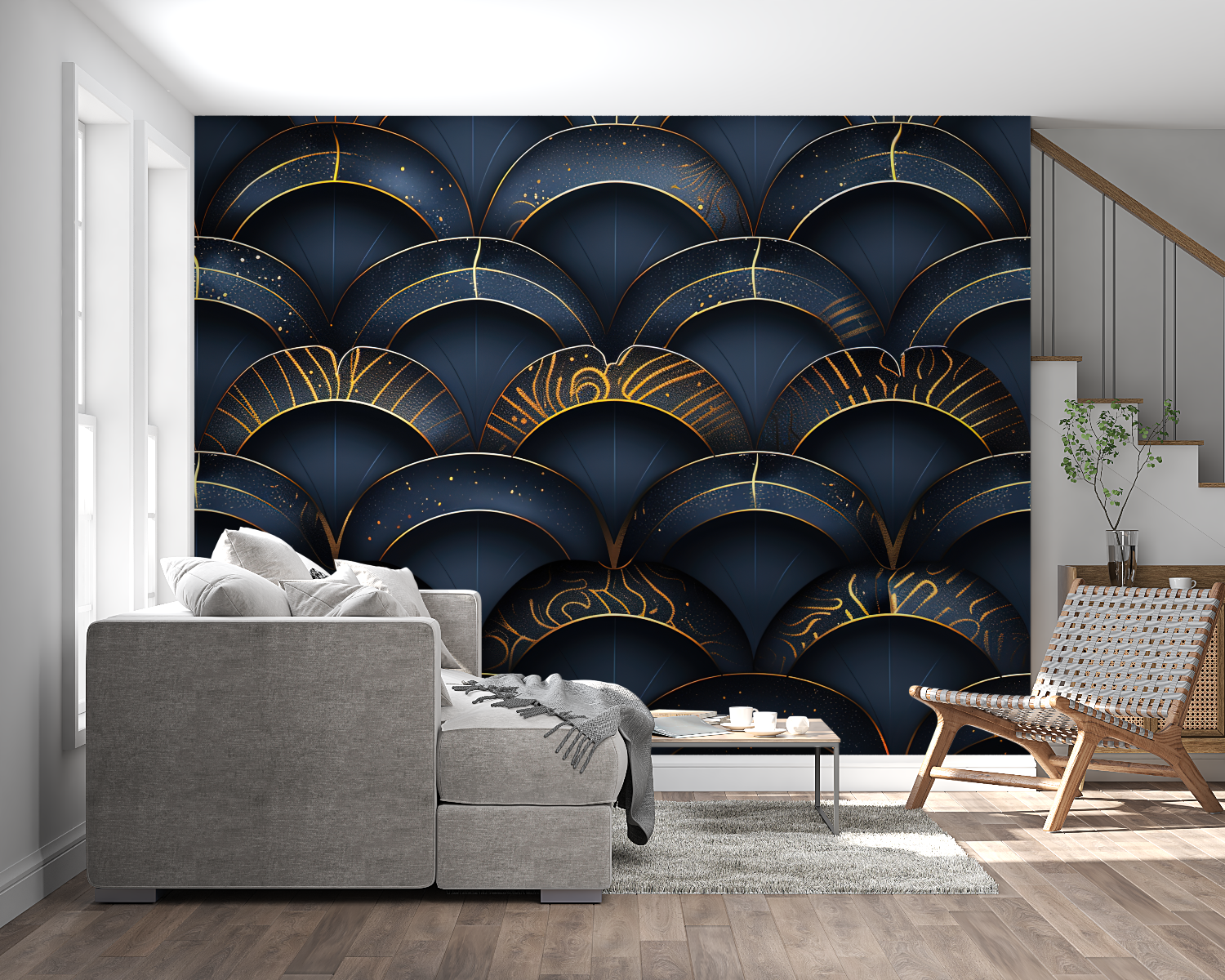 Electric Storm Art Deco Wallpaper | Murals Wallpaper