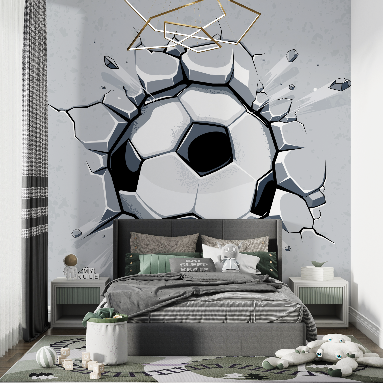Wallpaper with a Large Soccer Ball | Murals Wallpaper