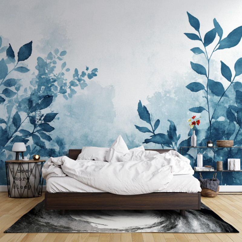 Watercolor Wallpaper with Blurry and Natural Plants | Murals Wallpaper