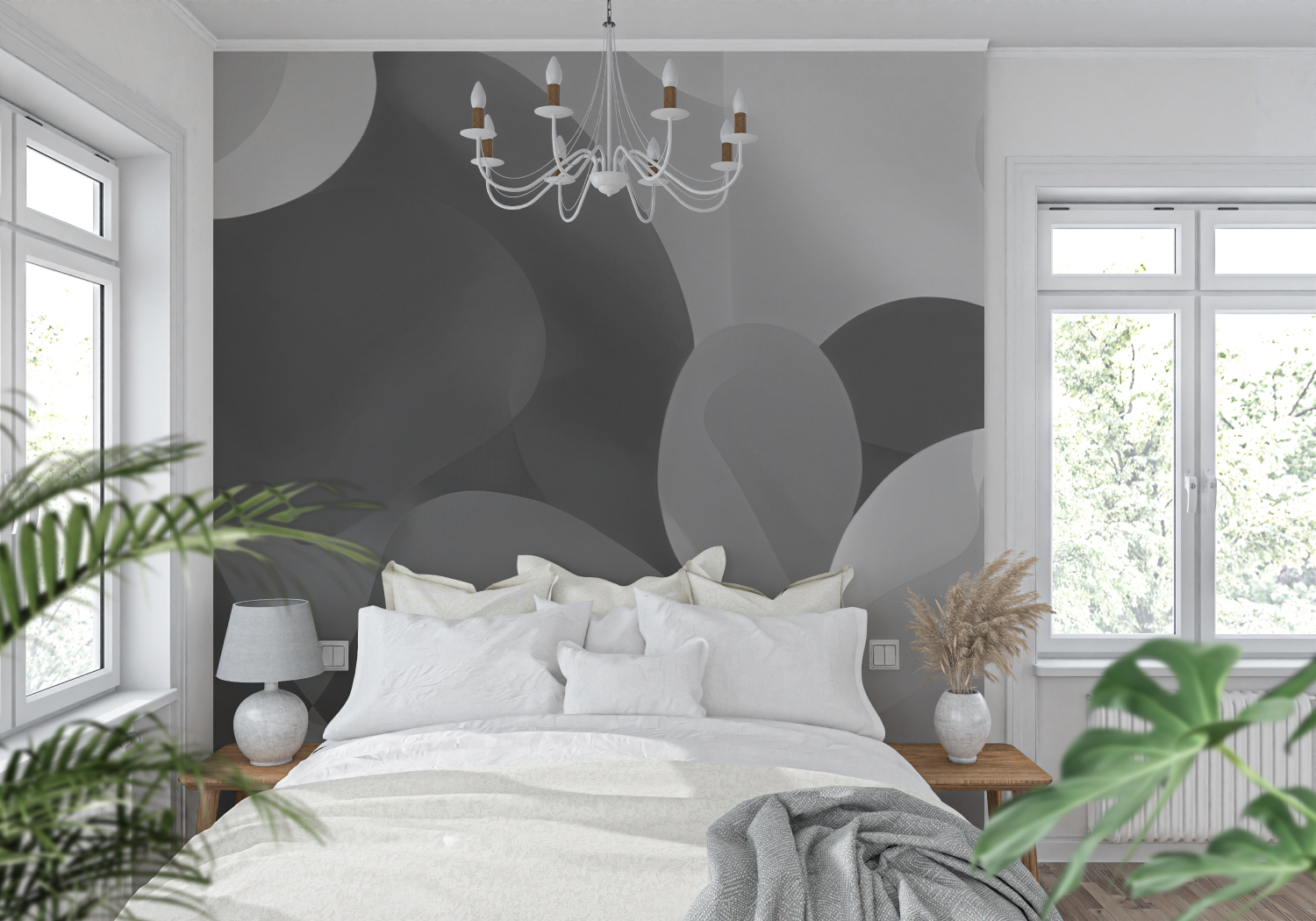 Graphical Grey Wallpaper | Murals Wallpaper