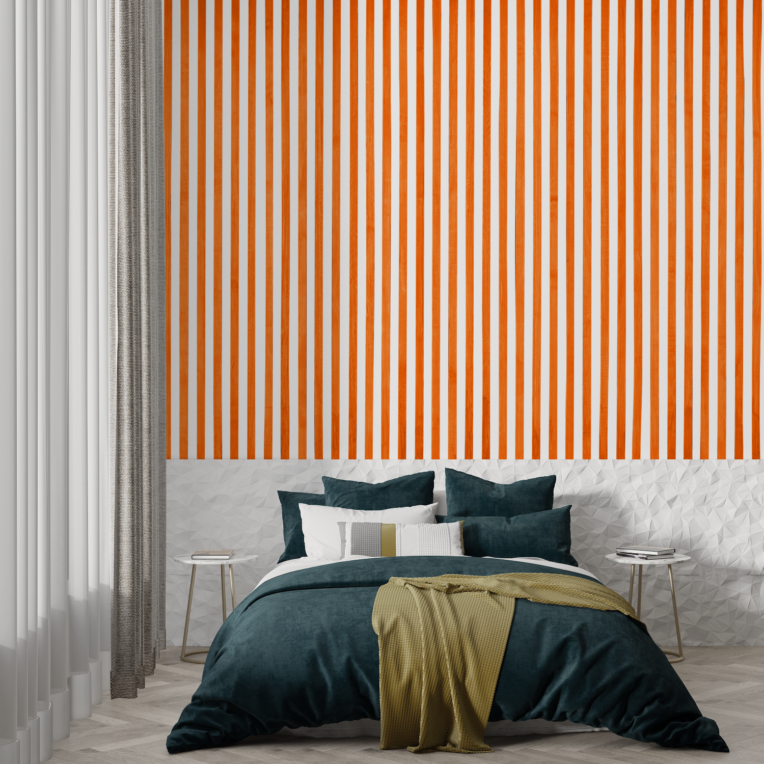 Terracotta Striped Wallpaper | Murals Wallpaper