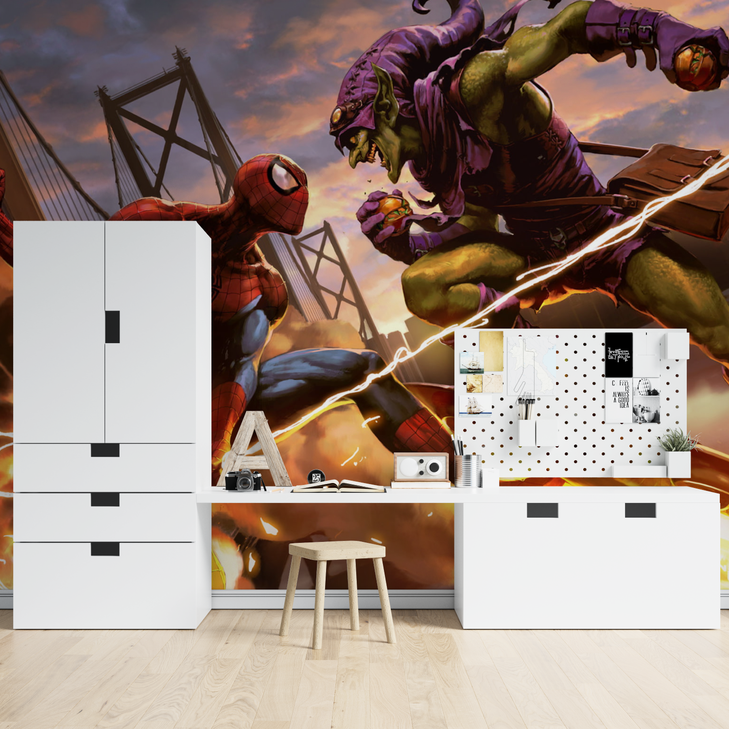 Spider-Man vs Green Goblin Wallpaper | Murals Wallpaper