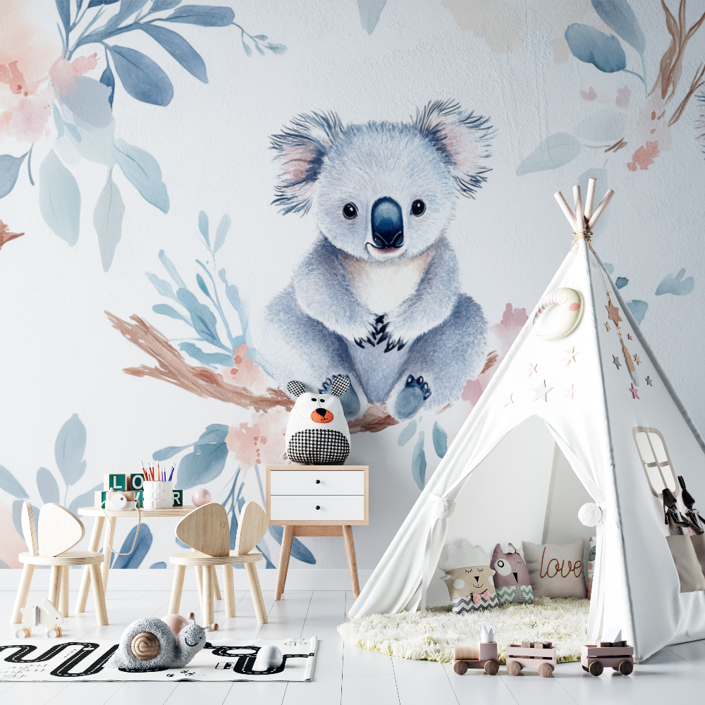 Light Feathered Koala Wallpaper | Murals Wallpaper