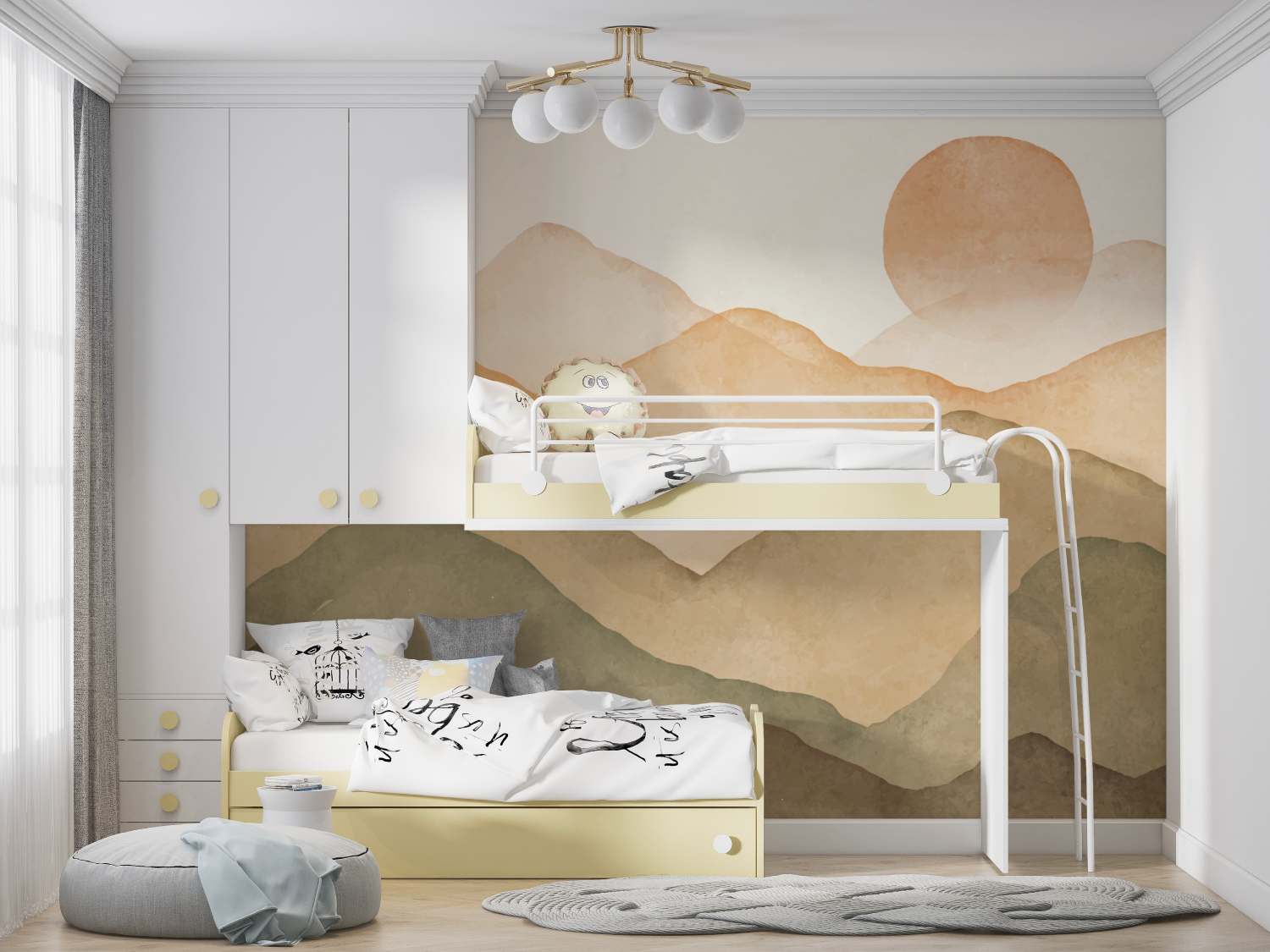 Beige Children's Wallpaper | Murals Wallpaper
