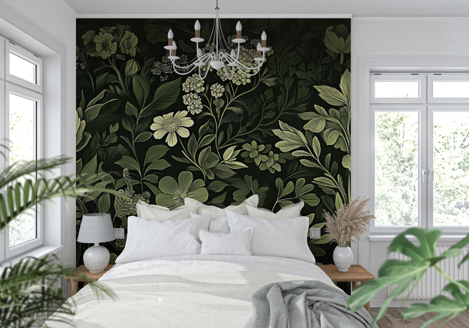 Schwarze und blaue Tapete | Wandtapete