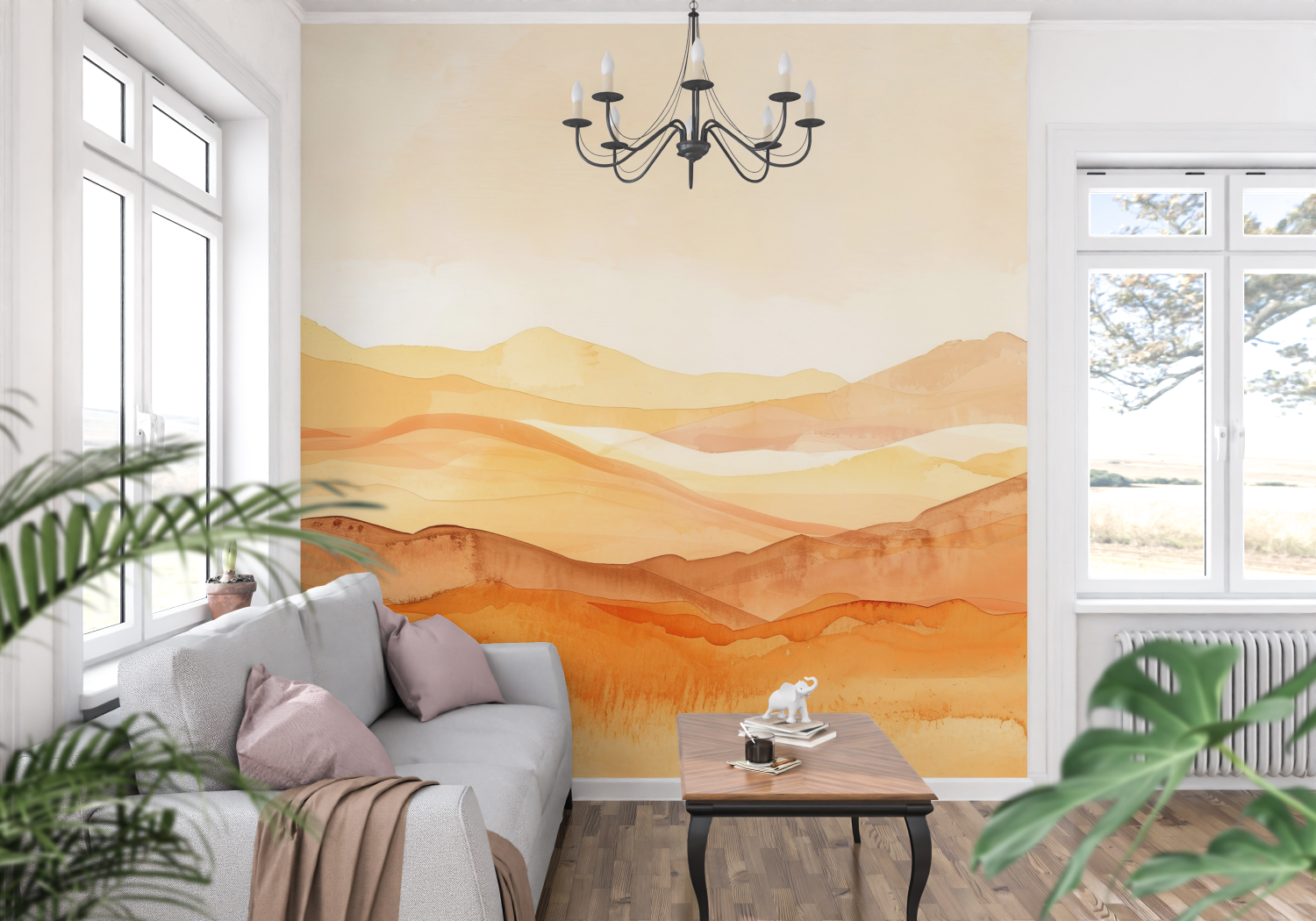 Orange Mountain Wallpaper | Murals Wallpaper