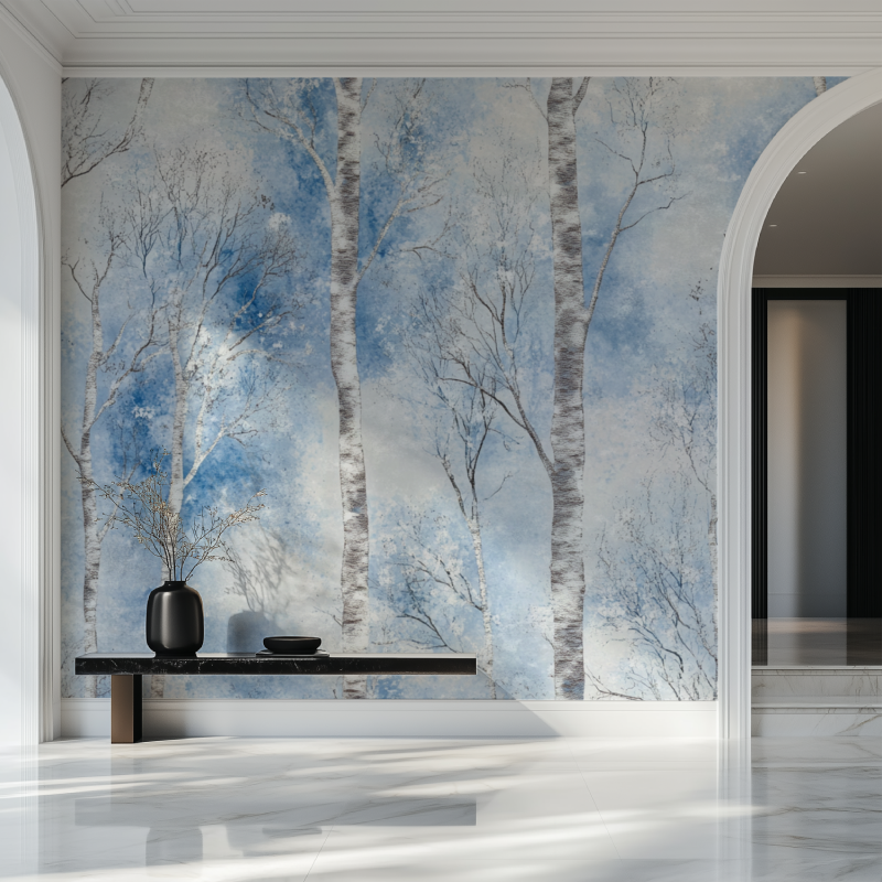 Schnee-Baumtapete | Murals Wallpaper