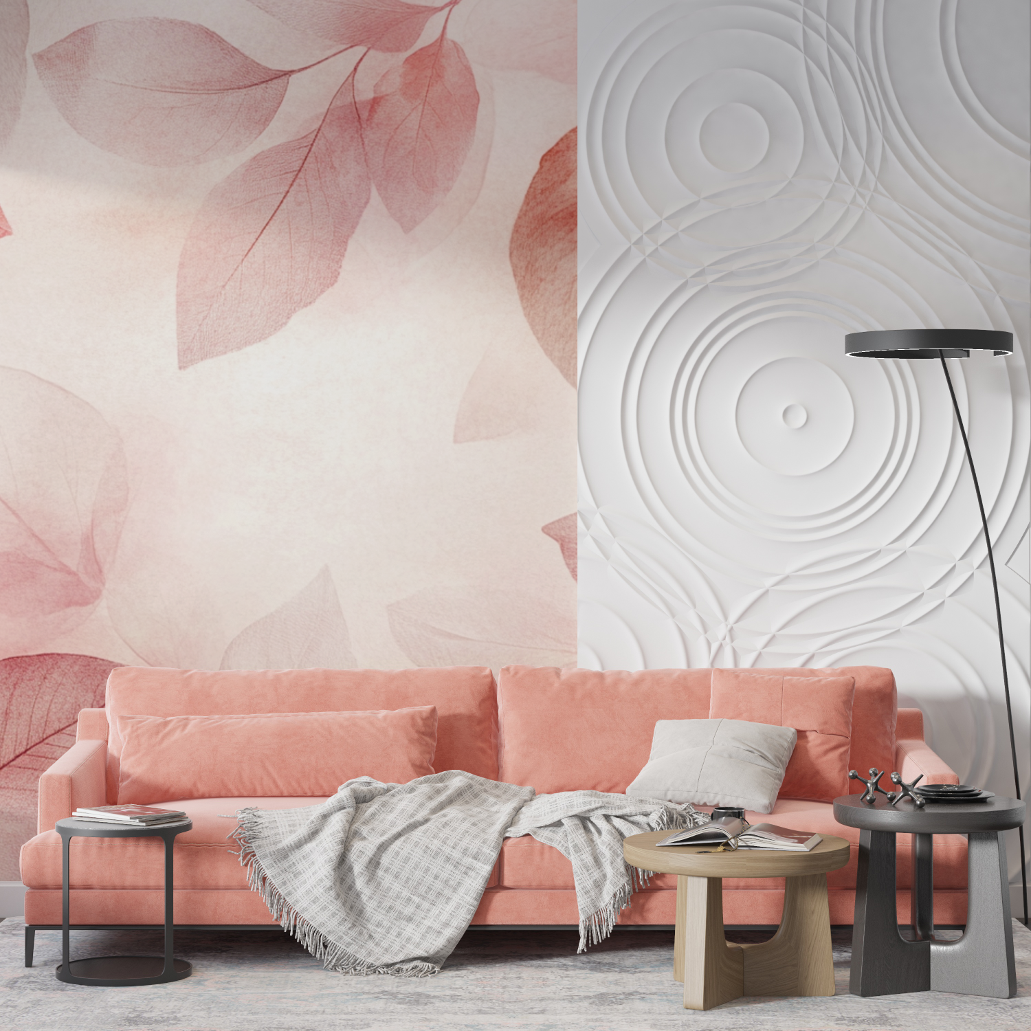 Watercolor Abstract Leaf Wallpaper in Soft Tones | Murals Wallpaper