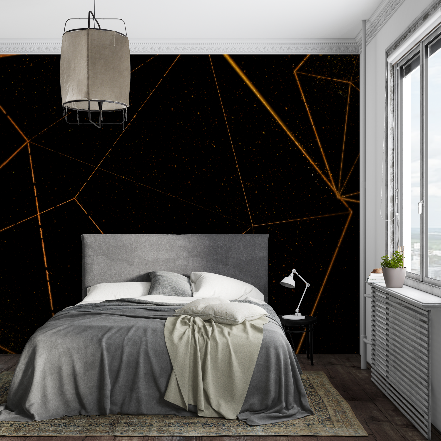Orange and Black Wallpaper | Murals Wallpaper