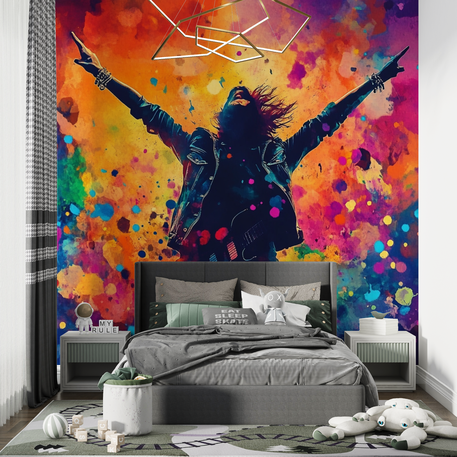 Tapete Rockstar buntes Chambre de Garcon