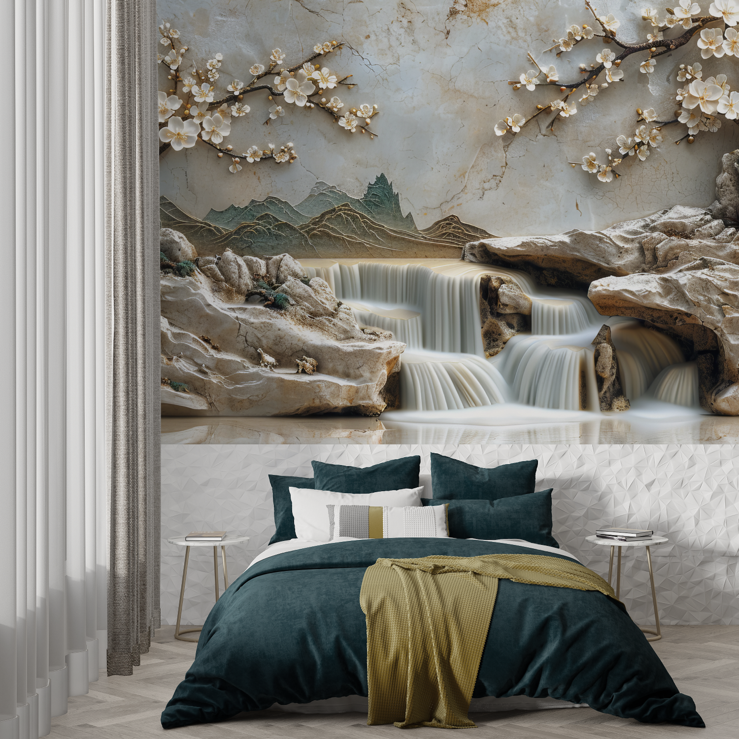 Zen Beige Waterfall Wallpaper | Murals Wallpaper