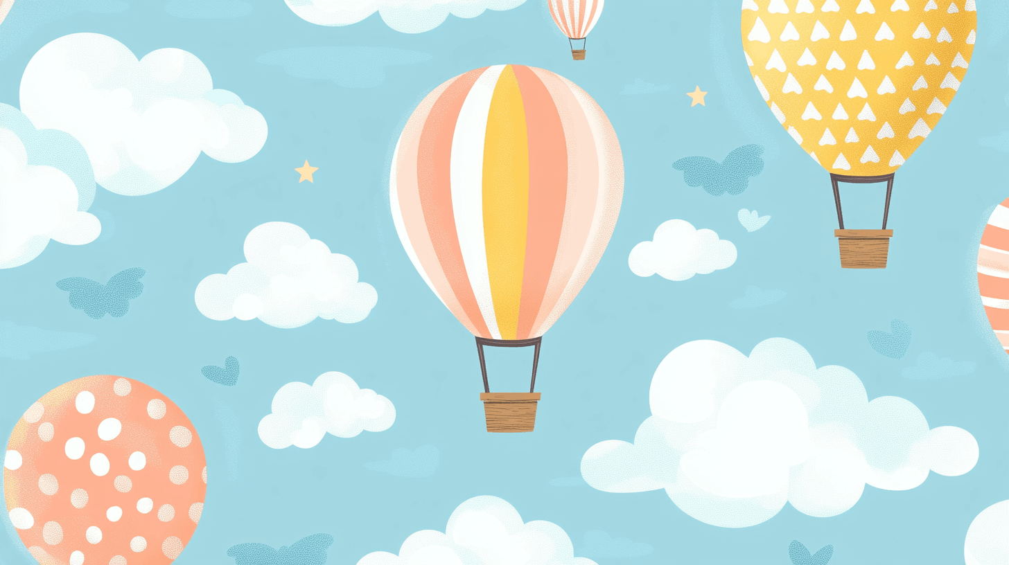 Hot Air Balloon and Cloud Wallpaper | Murals Wallpaper
