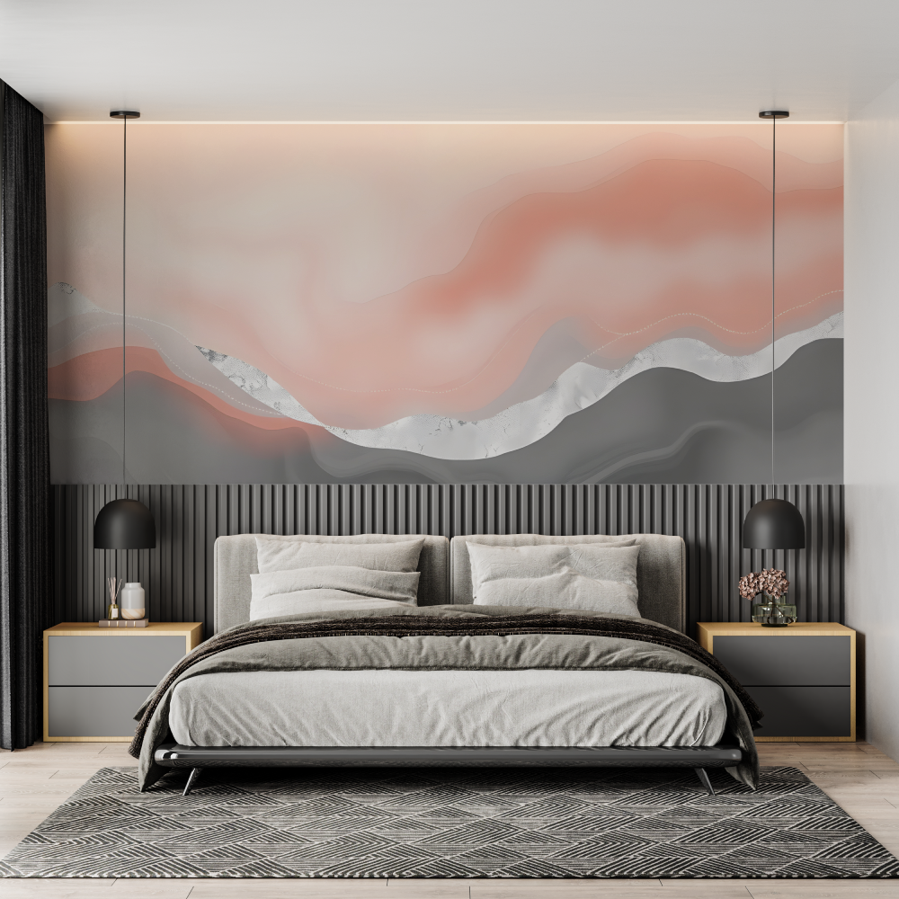 Watercolor Pink Gray Wallpaper | Murals Wallpaper