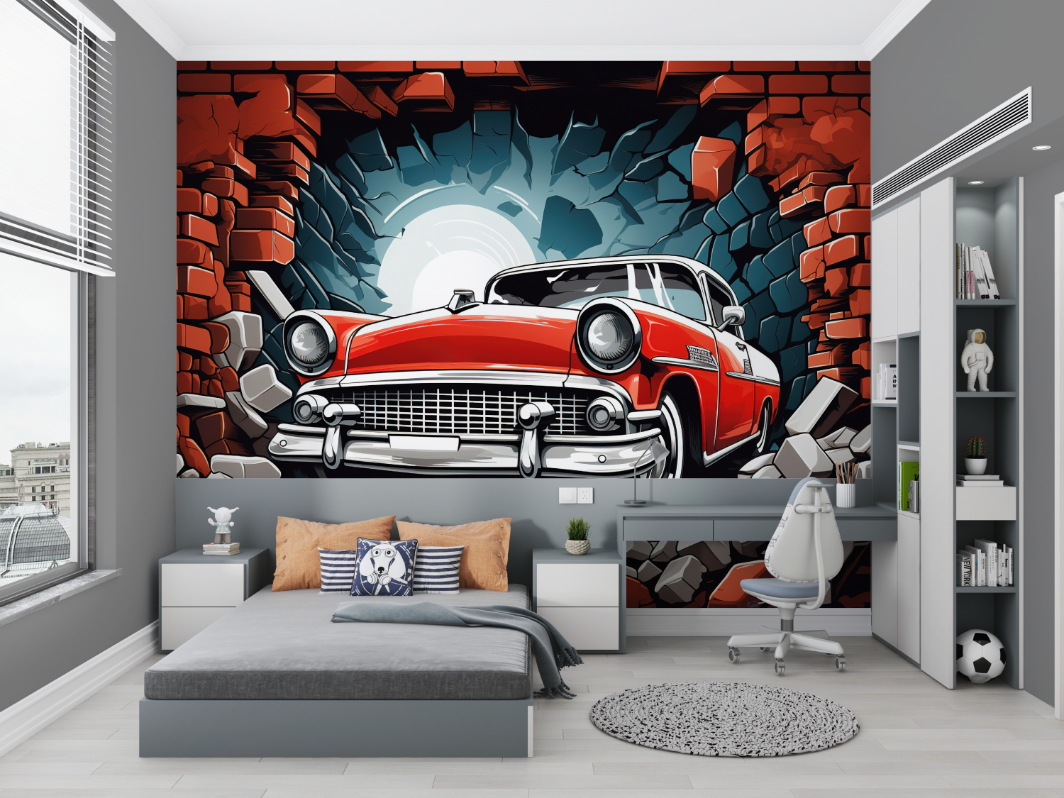 Vintage Car Wallpaper for Kids | Murals Wallpaper