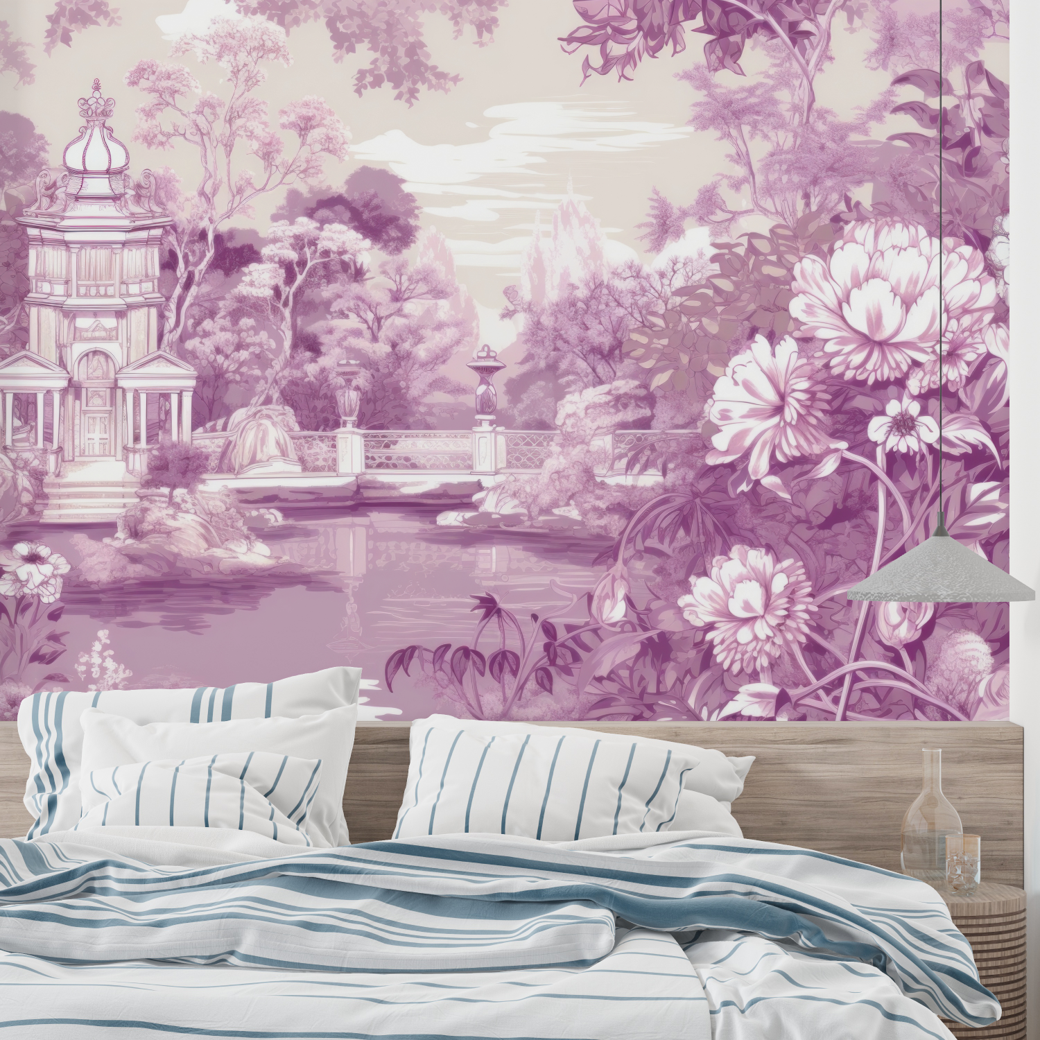Purple Toile Wallpaper | Murals Wallpaper