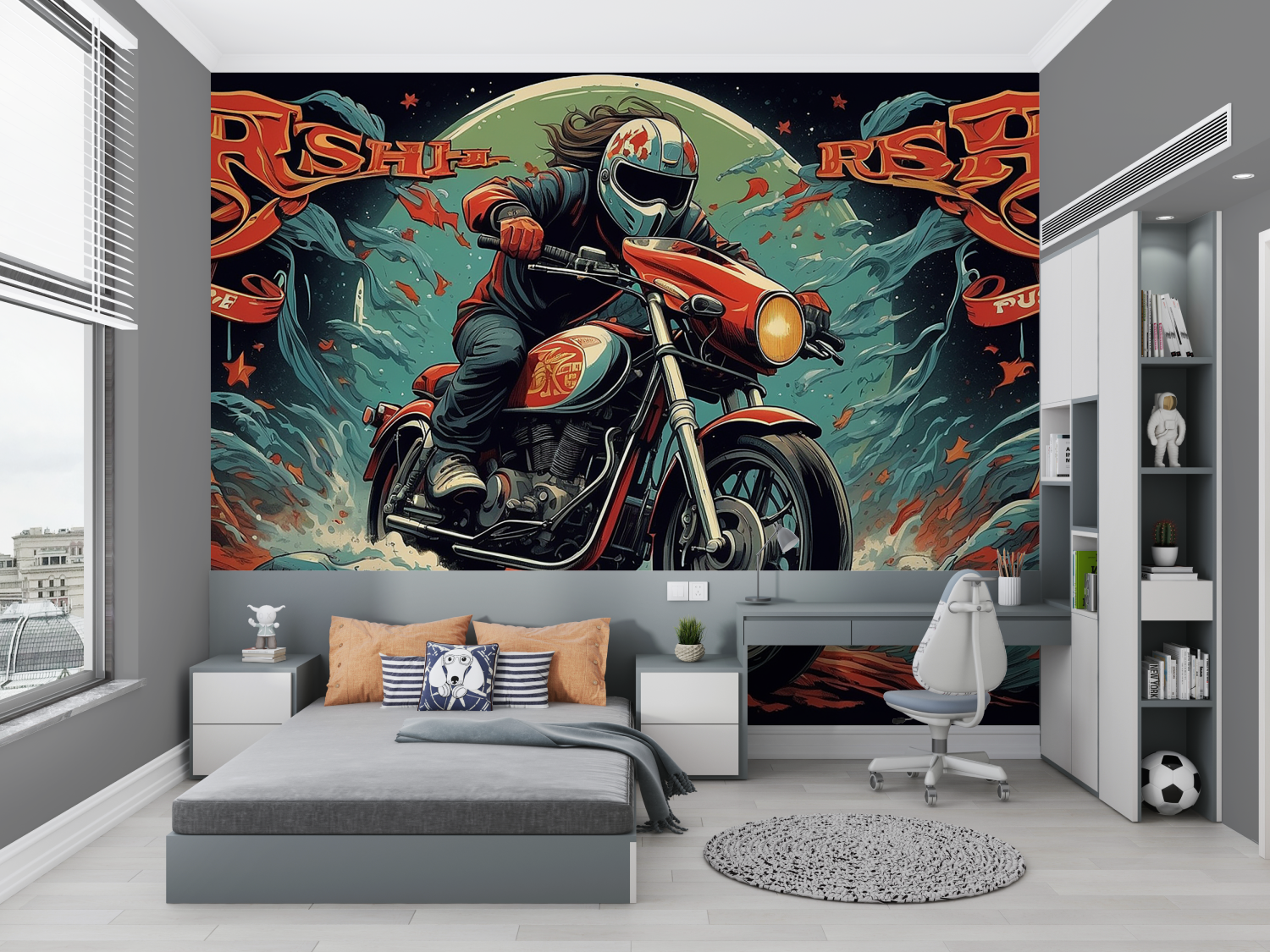 Japanese Motorcycle Graffiti Wallpaper | Murals Wallpaper