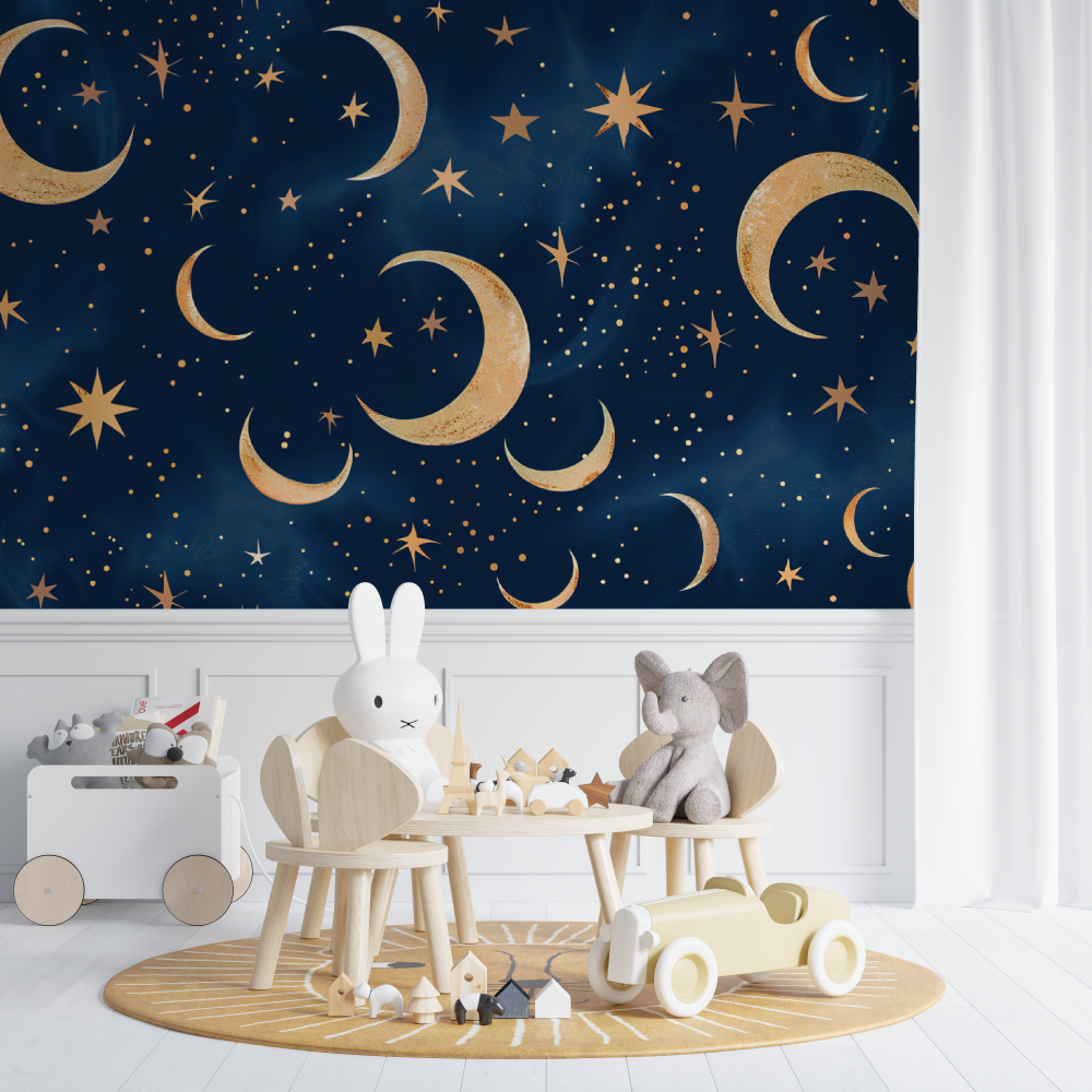 Papier-Malerei für Babys, Mond und Nacht – Zimmer für Babys