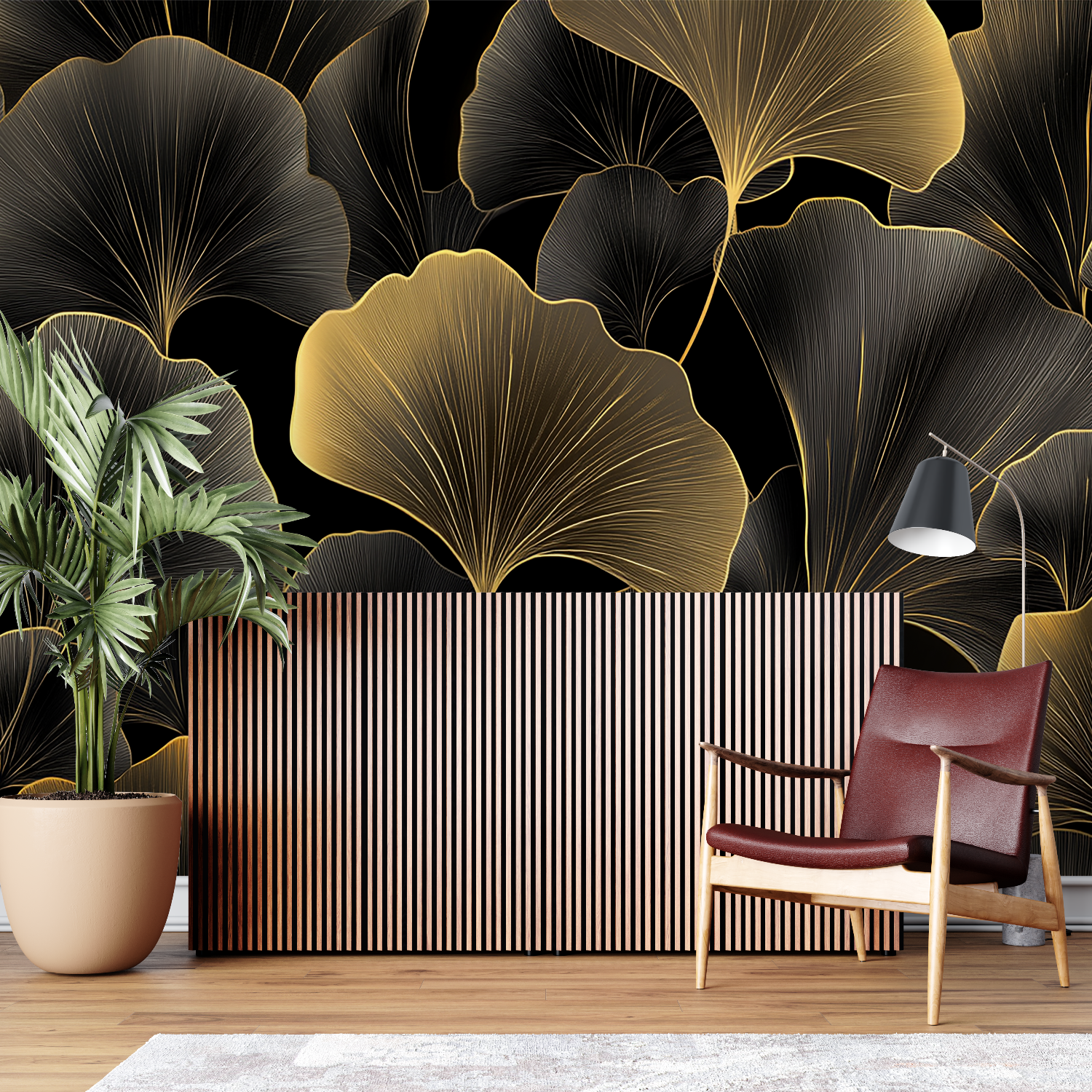 Golden and Black Wallpaper | Murals Wallpaper