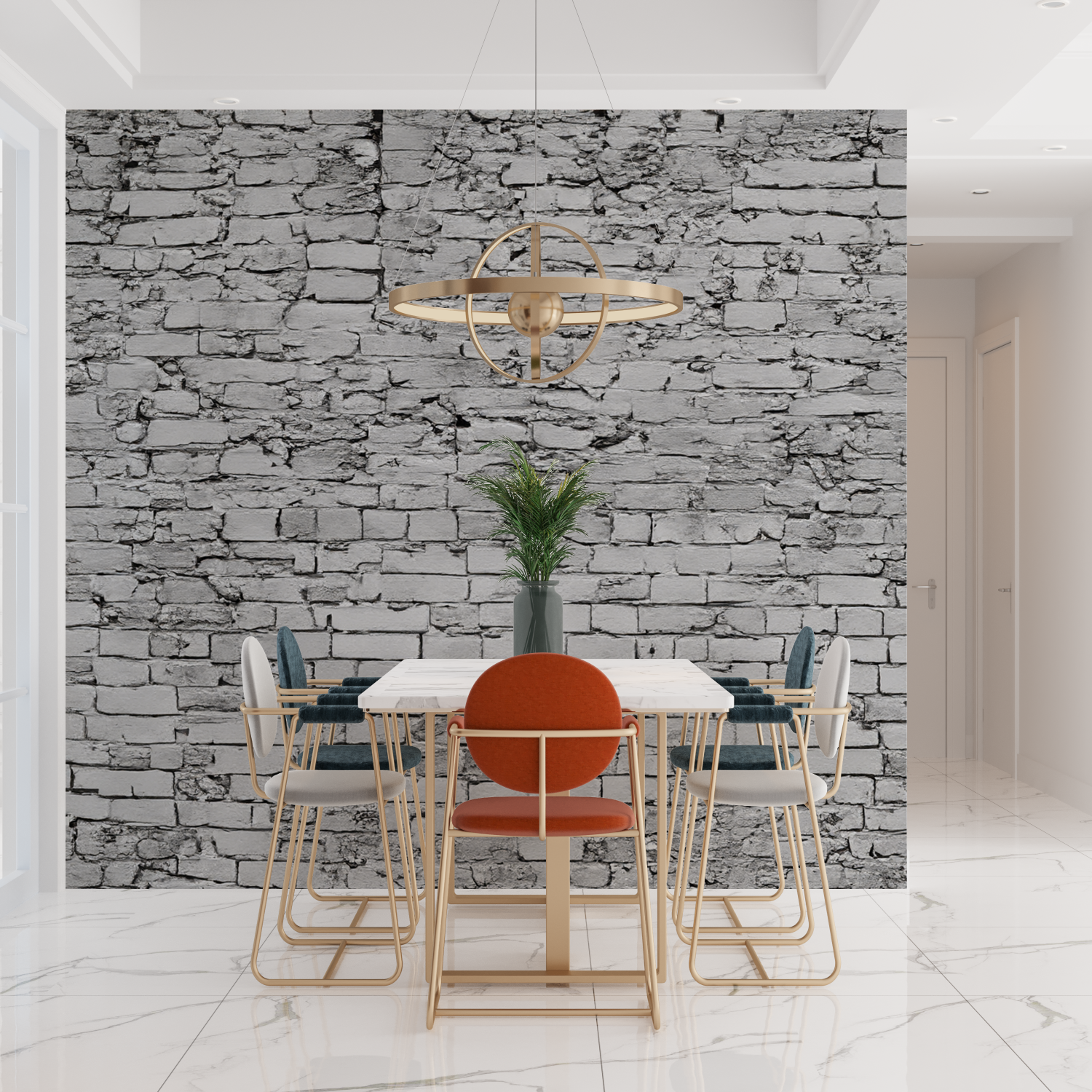 Light Gray Stone Effect Wallpaper | Murals Wallpaper