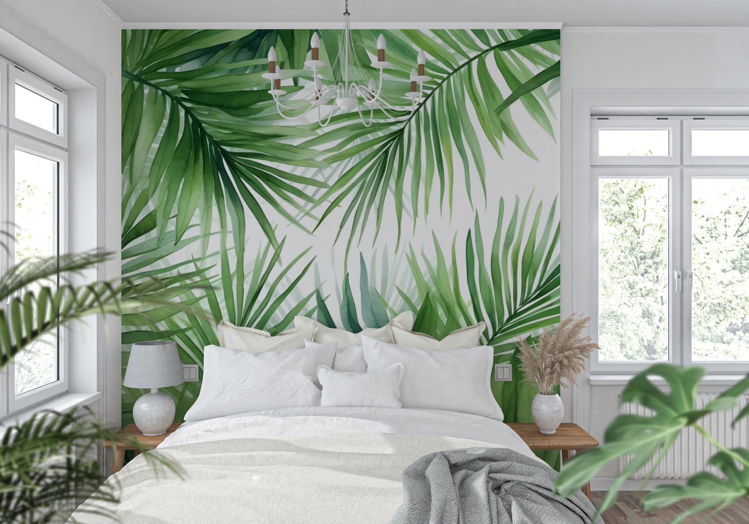 Green Palm Leaf Wallpaper | Murals Wallpaper