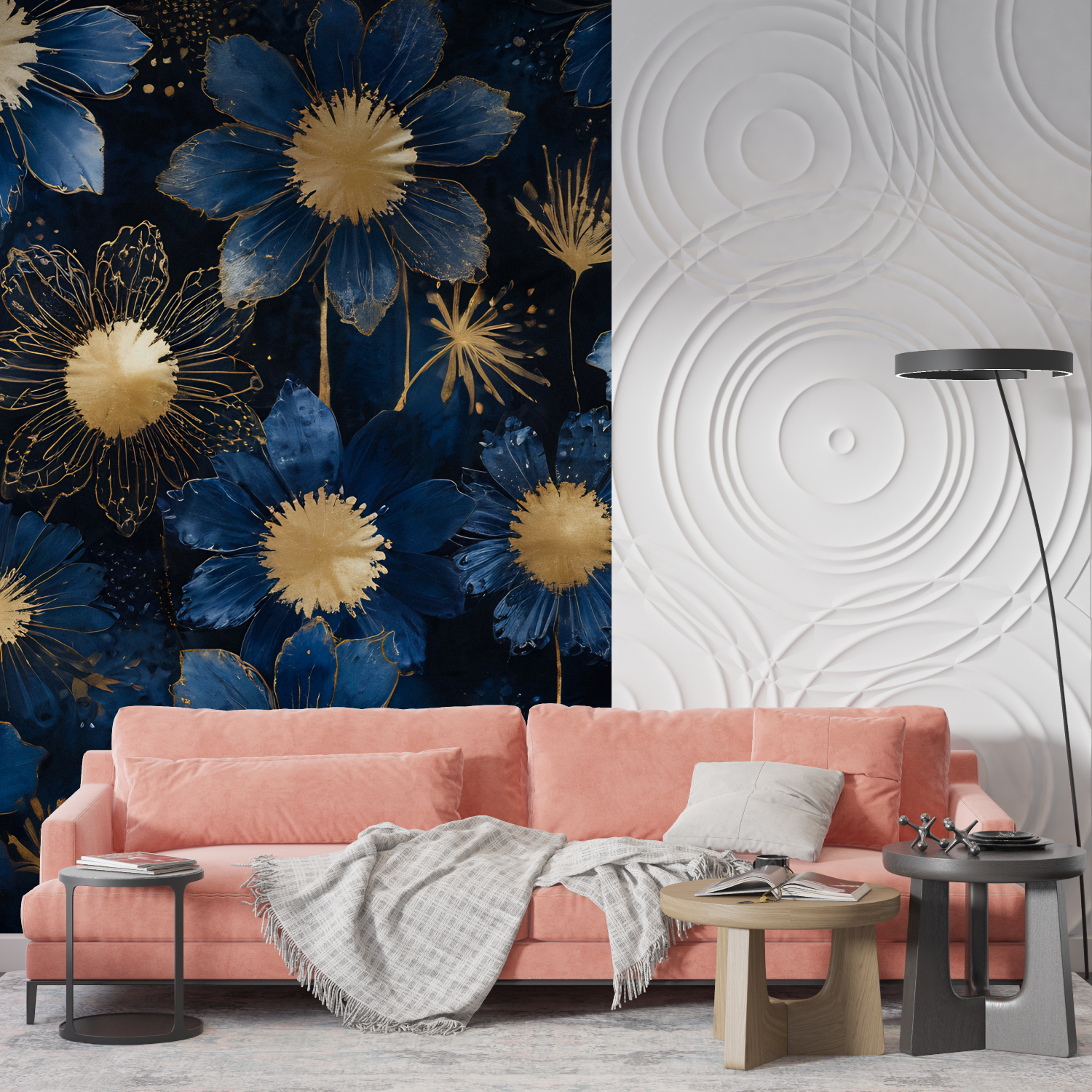 Art Deco Gold and Petrol Blue Wallpaper | Murals Wallpaper