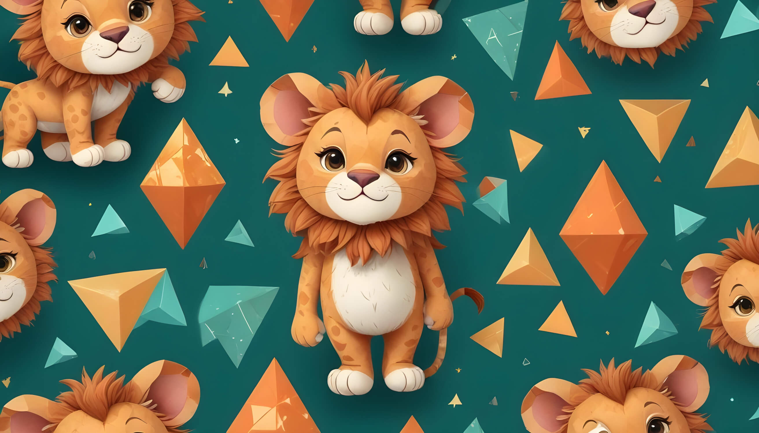 Green Cub Lion Wallpaper | Murals Wallpaper