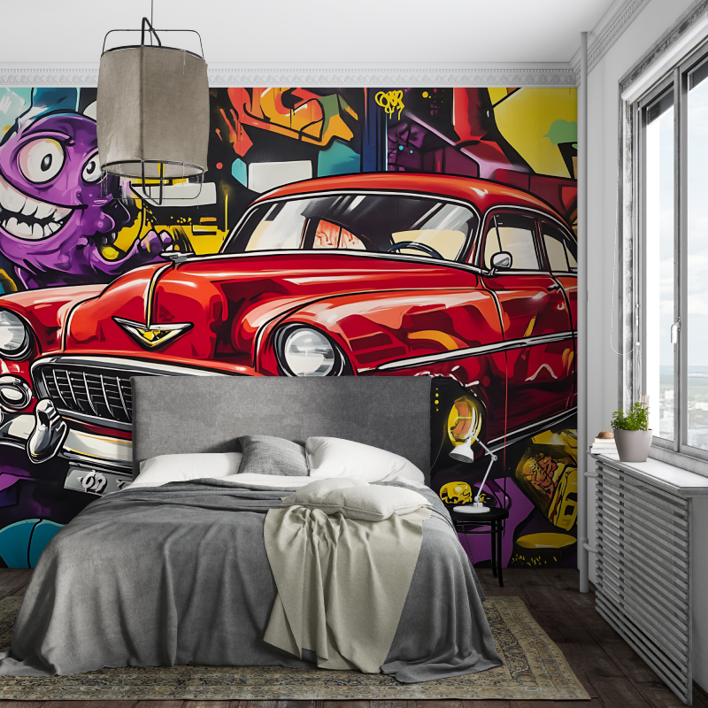 American Car Graffiti Wallpaper | Murals Wallpaper