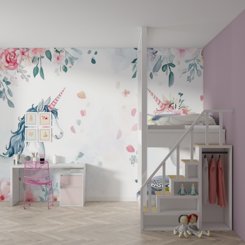 Tapeten-Motiv für Baby-Schlafzimmer ... Blumen für das Kinderzimmer