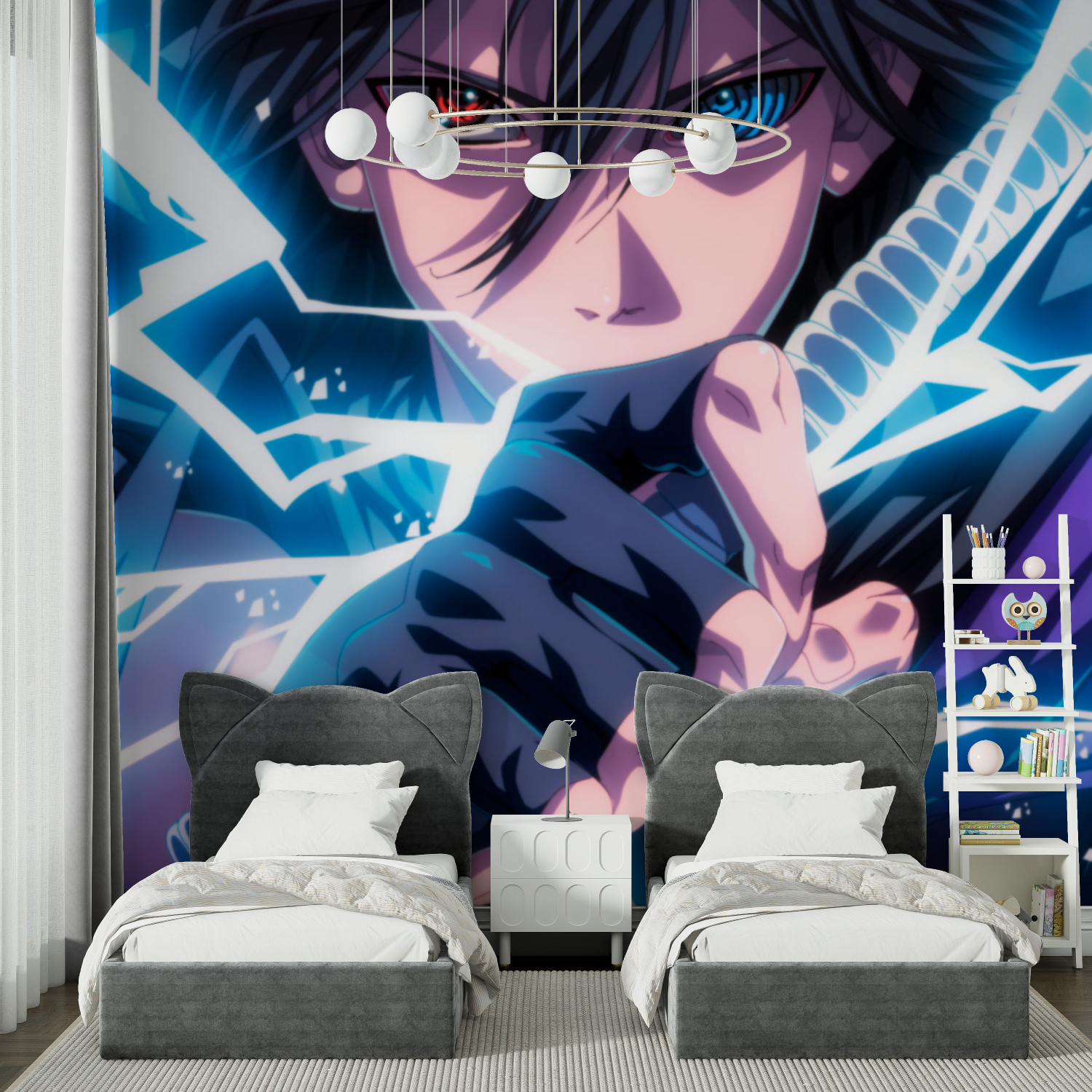 Mural Blue Naruto Sasuke Wallpaper