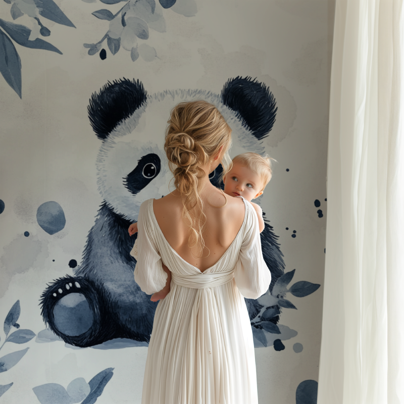 Panda Wallpaper with Minimalist Patterns | Murals Wallpaper