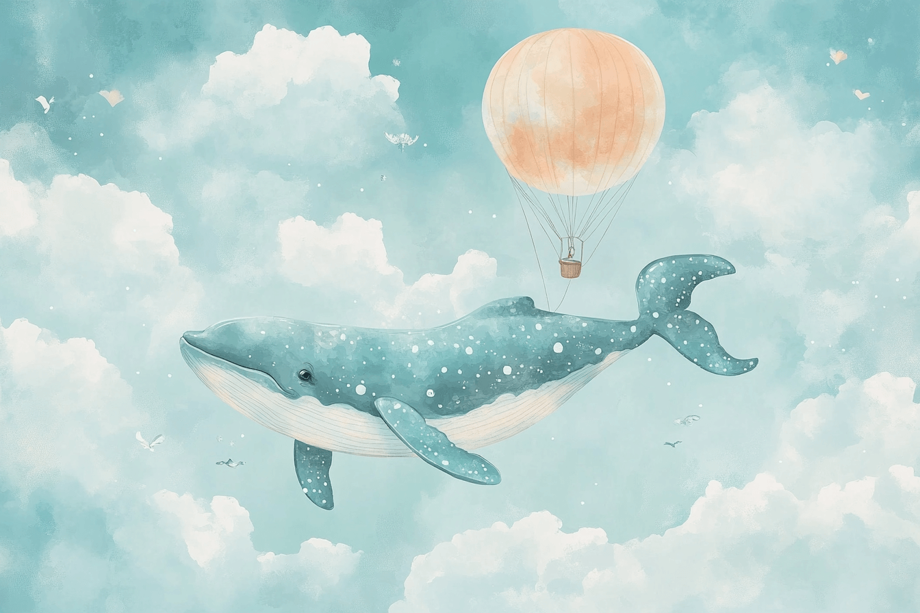 Sky Whale Marine Exploration Wallpaper | Murals Wallpaper