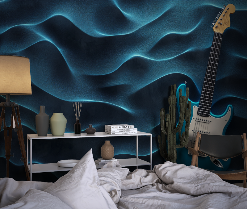 Blue Electric Guitar Wallpaper | Murals Wallpaper