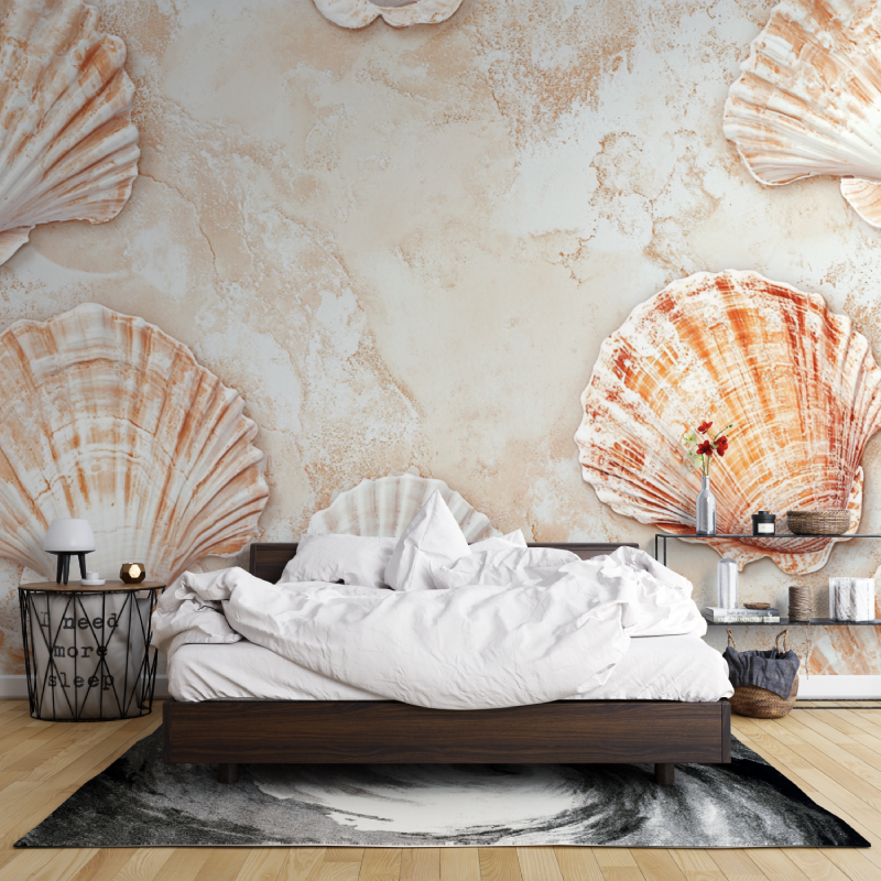 Terracotta Wallpaper with Shell Patterns | Murals Wallpaper