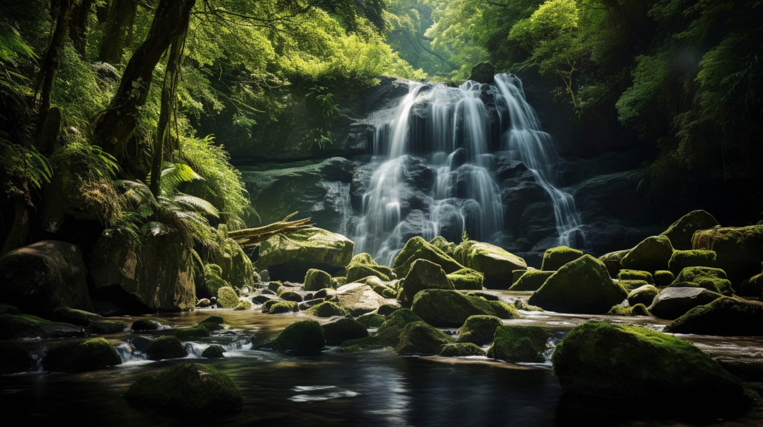 Forest Waterfall Wallpaper | Murals Wallpaper