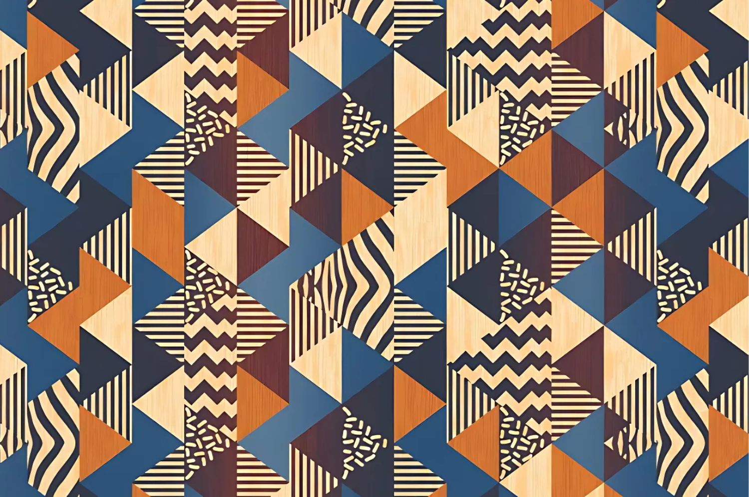 Mural Vintage Geometric Pattern Wallpaper