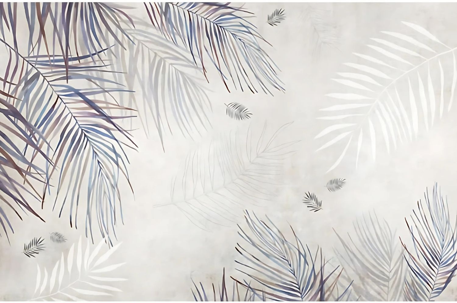 Mural Grey foliage wallpaper