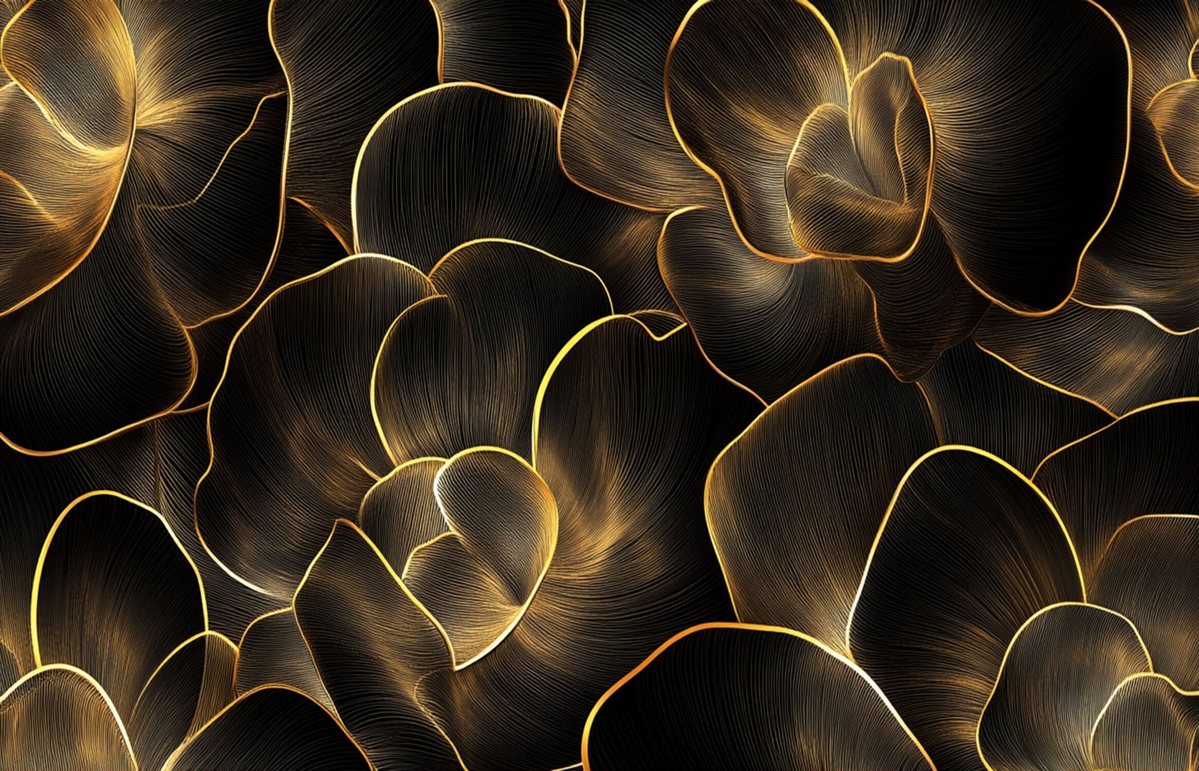 Black and Gold Leaf Wallpaper | Murals Wallpaper