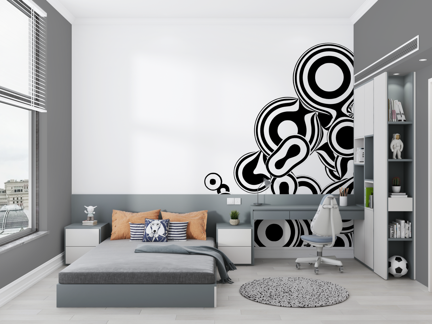 Minimalist Black and White Teen Wallpaper | Murals Wallpaper