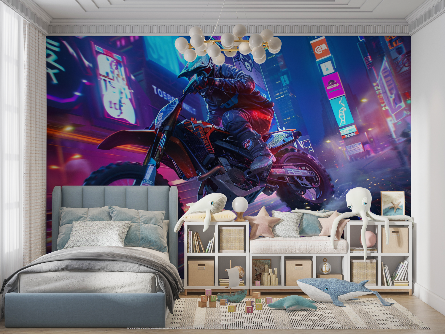 Motocross-Hintergrundbild für Jungen | Wandbild-Hintergrundbild