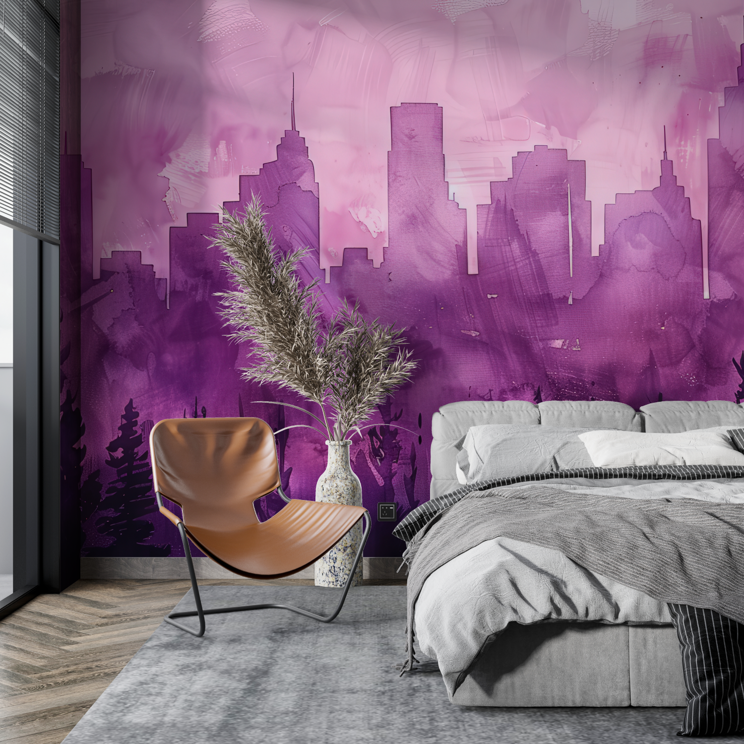 Schwarz und Lila Tapete | Wandbilder Tapete