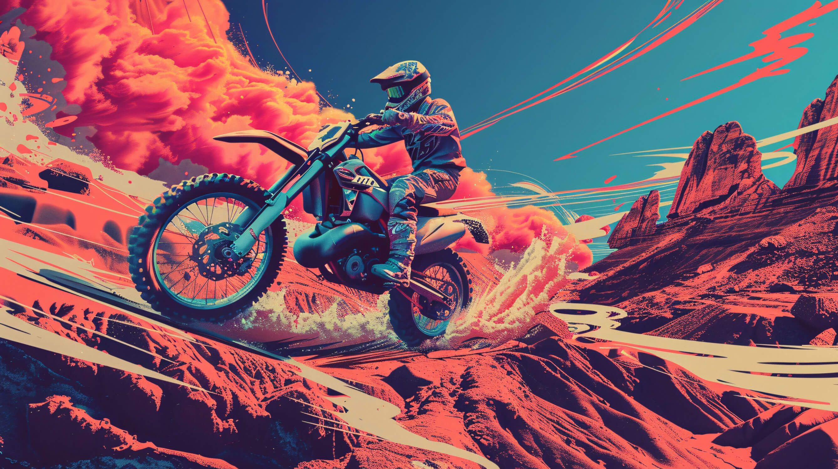 Dirt Bike Wallpaper for Kids' Room | Murals Wallpaper
