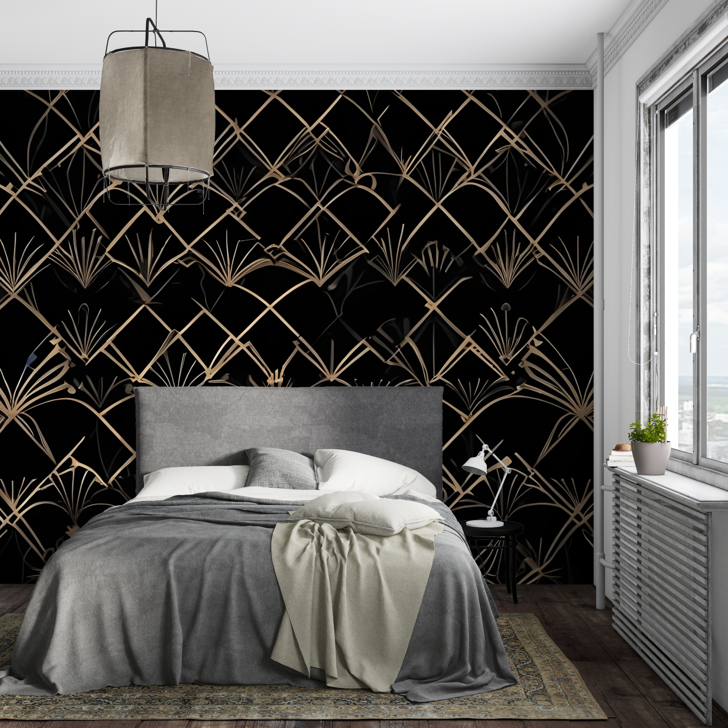 Black Art Deco Wallpaper | Murals Wallpaper