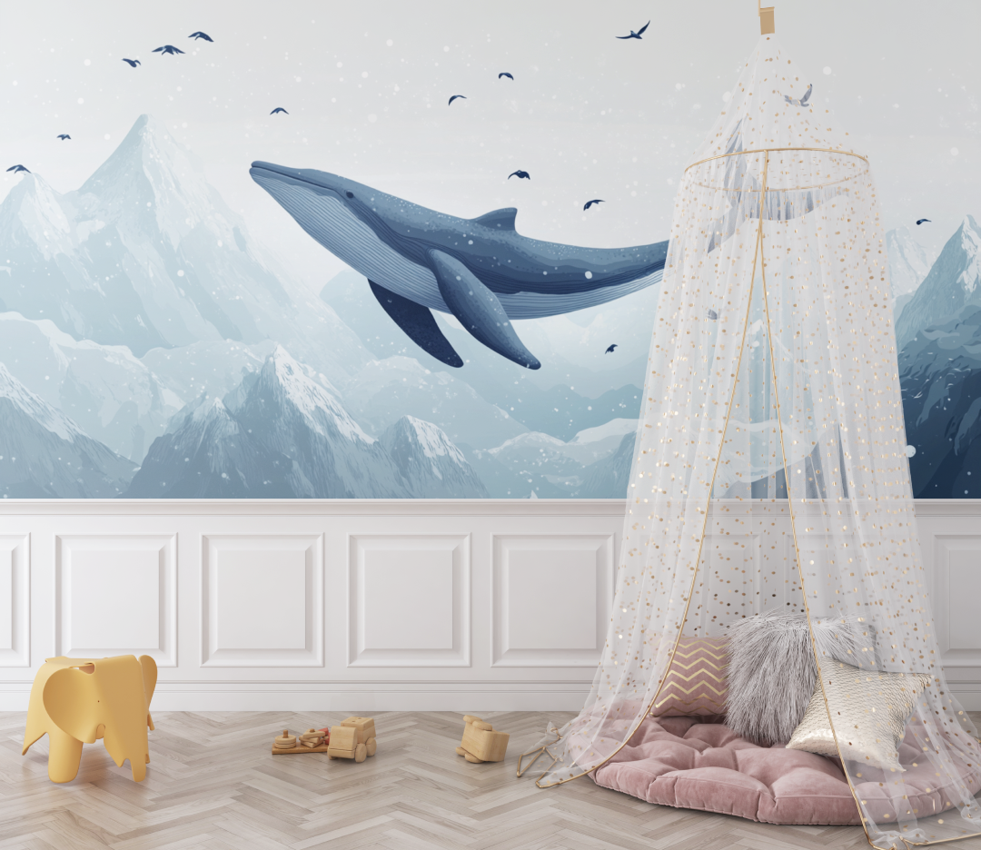 Whale and Mountains Wallpaper | Murals Wallpaper