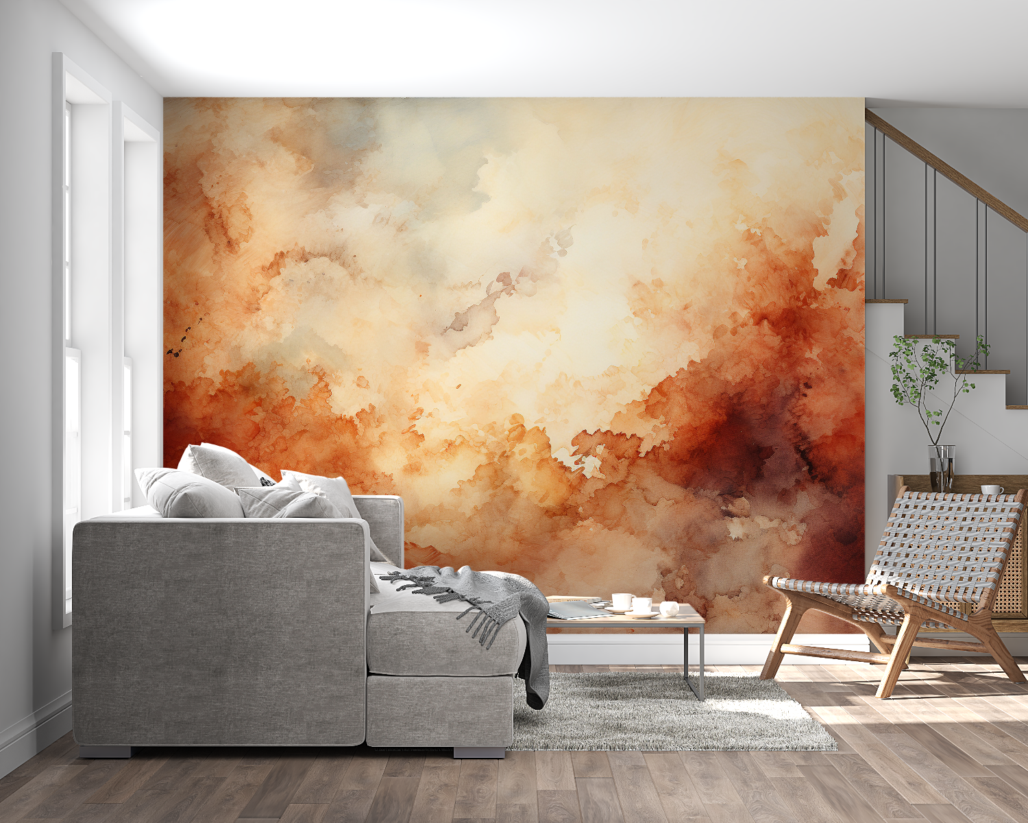 Dark Tones Watercolor Wallpaper | Murals Wallpaper