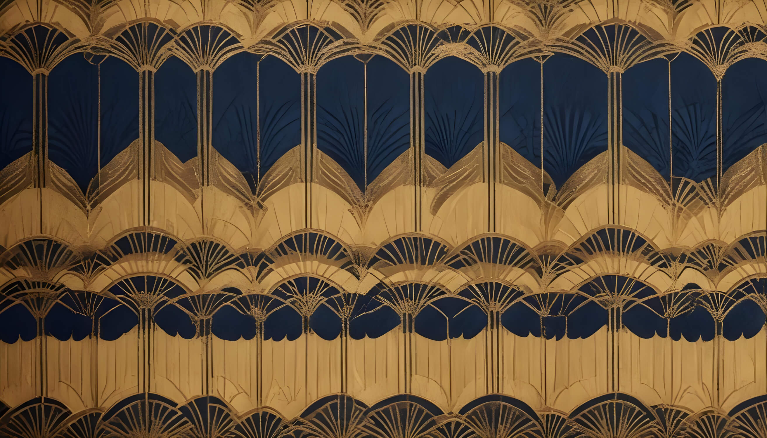 Art Deco Paradise Blue Wallpaper | Murals Wallpaper