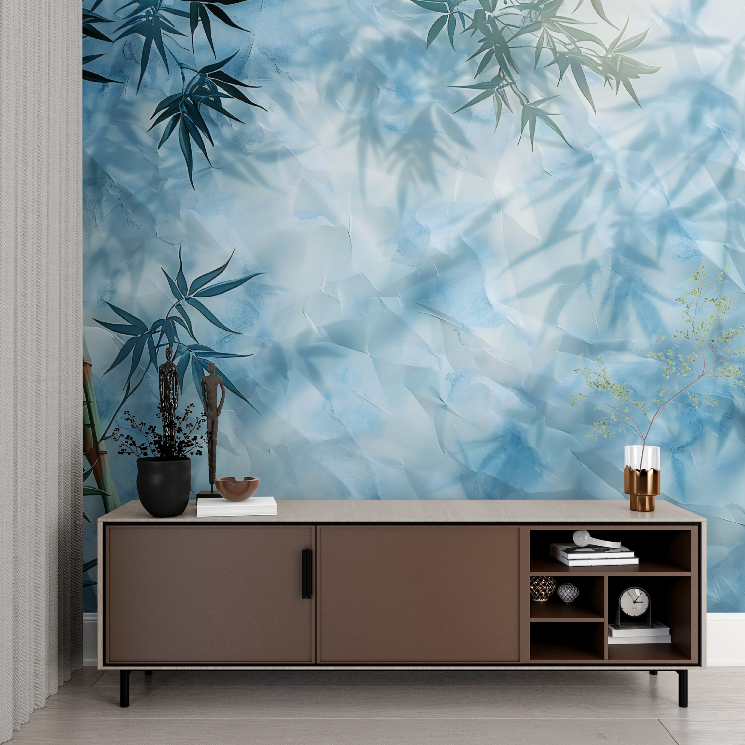 Blue Bamboo Wallpaper | Murals Wallpaper